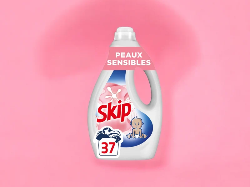 Lessive liquide peaux sensibles et bébé Skip Sensitive 37 lavages