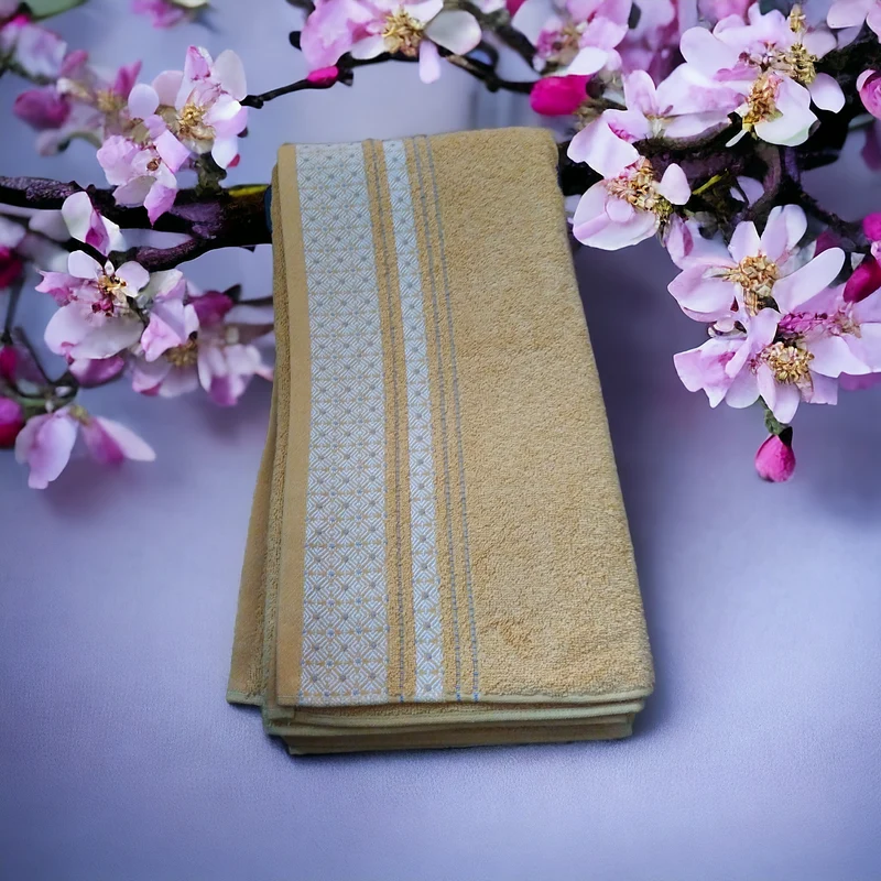 Drap de bain jaune 100% coton 100x150cm