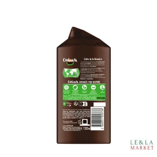Gel douche tonifiant Ushuaïa extrait de Cèdre 300ml