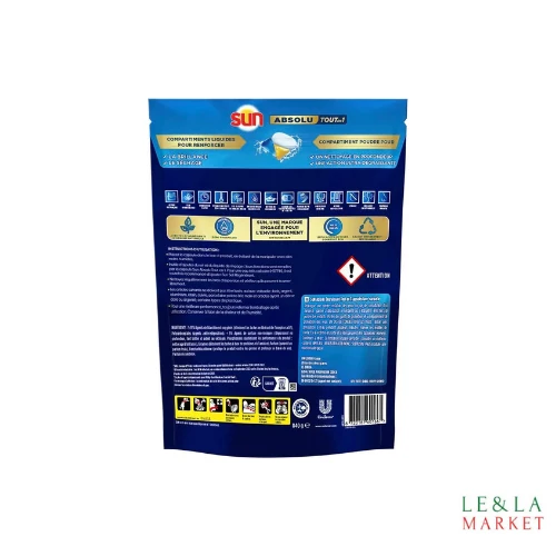 Pastilles pour lave-Vaisselle Tout-en-1 Dégraissant Sun 56 Capsules