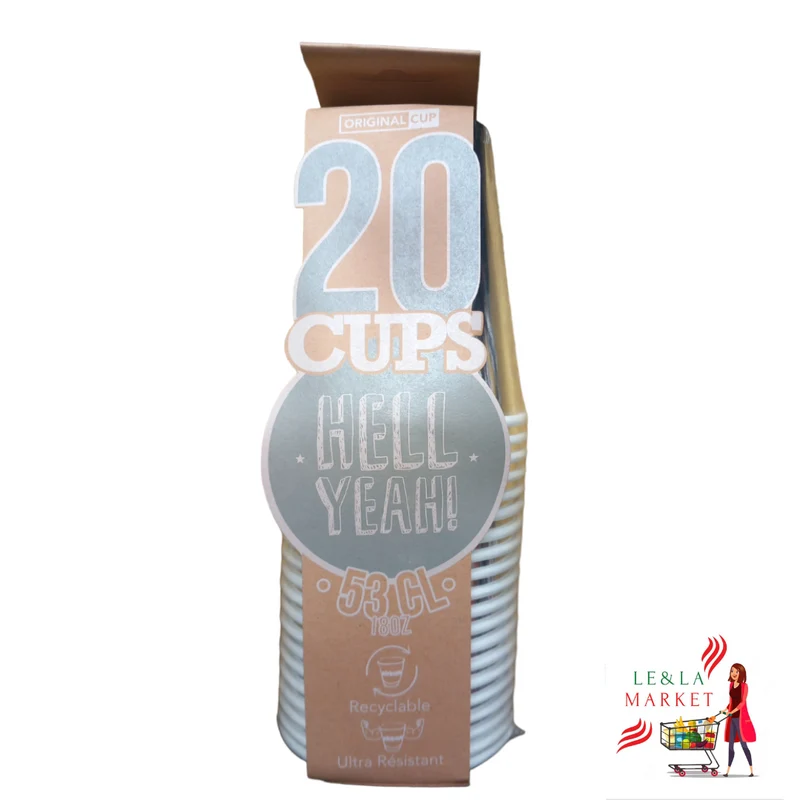 Goblet argenté 53cl , recyclable et ultra résistant 20 cups
