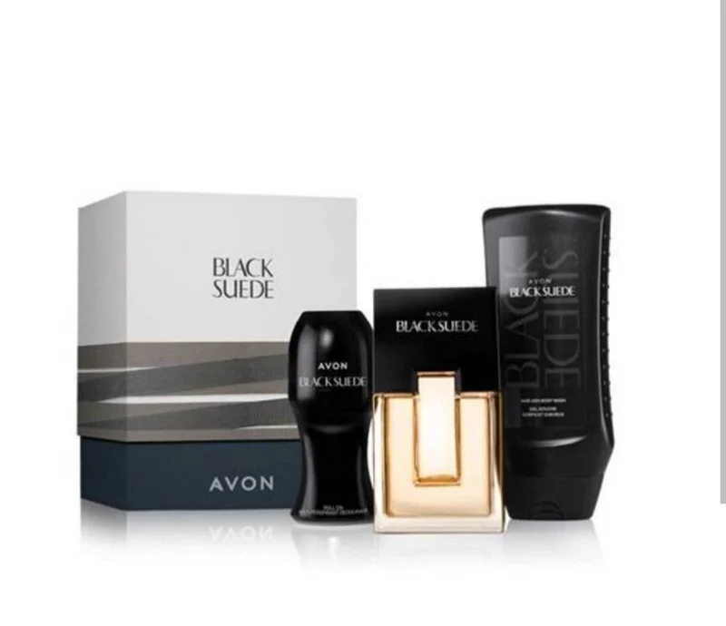 Eau de toilette,gel , déodorant Avon Black Suede