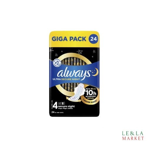 Serviettes hygiéniques Always night ultra secure x24
