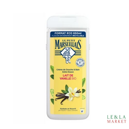 Crème douche Le Petit Marseillais Lait de Vanille Bio 650ml