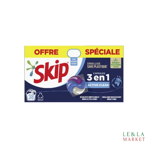 Lessive Skip Active Clean 3en1 38 lavages