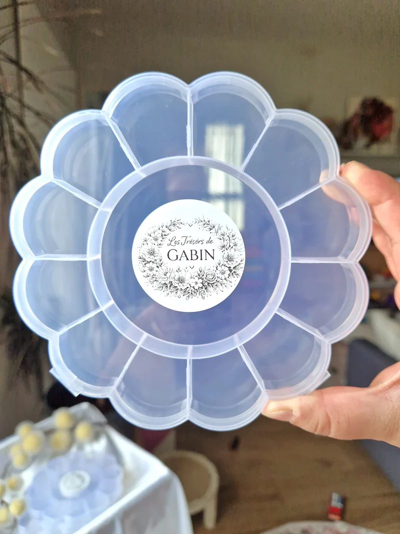 🌸Boîte de rangement avec compartiments🌸(vendue sans créoles et sans pampilles).