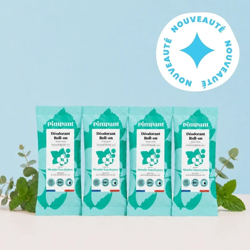 Recharges Déodorant Roll-On Menthe Eucalyptus (x4)
