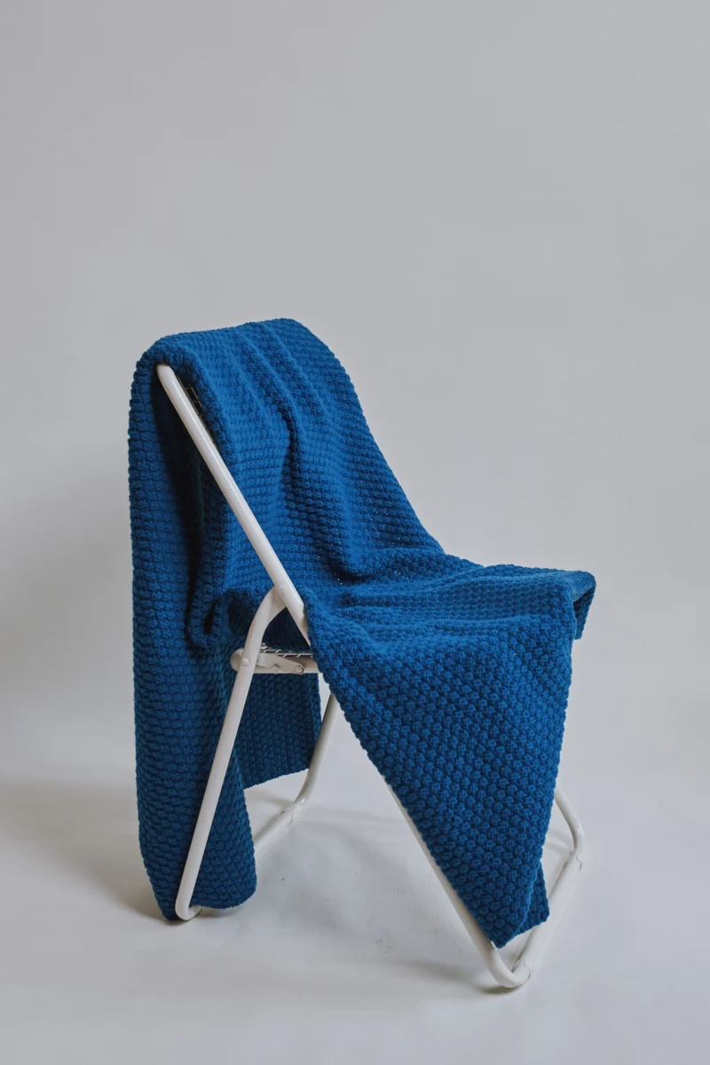ISABELLE Sofa Throw Blanket in Merino Wool - Cobalt Blue
